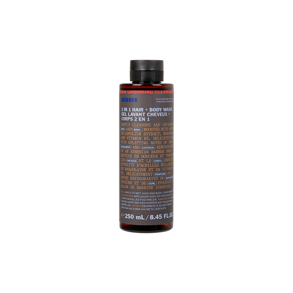 KORRES - ATHENIAN GROOMING Ανδρικό Σαμπουάν & Αφρόλουτρο 2 σε 1 - 250ml